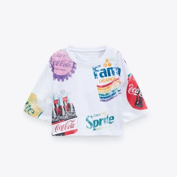 Short Sleeves Maglietta Coca Cola Zara Zara Tops Zara Cocacola